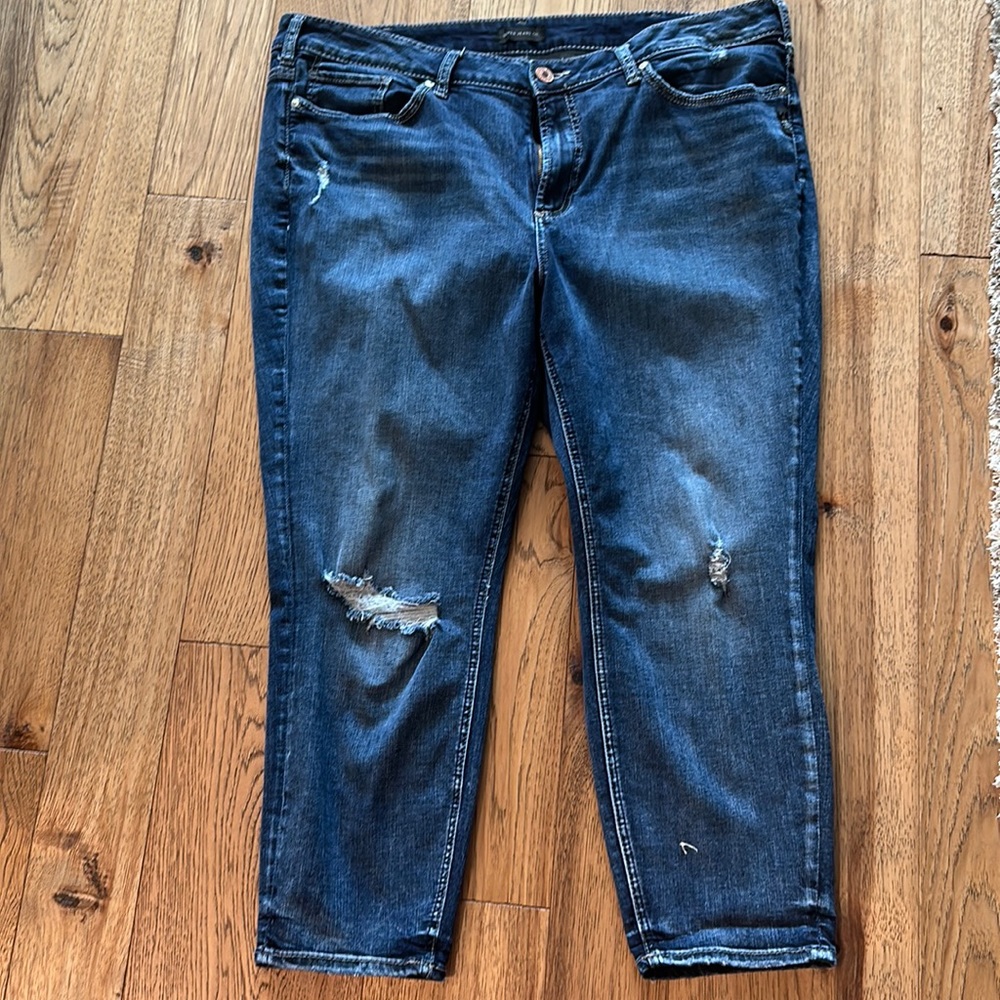 Silver cropped jeans